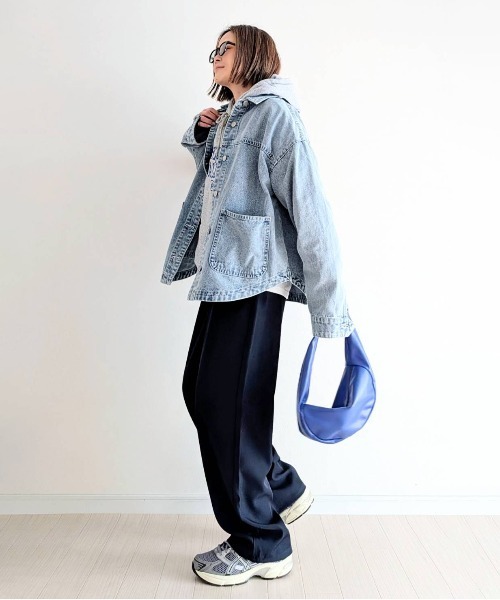 notch.(ノッチ)の「【sweet web掲載】デニムシャツジャケット(デニムジャケット・レディース・ブルー/ライトブルー/ブラック・M)」の12枚目の写真