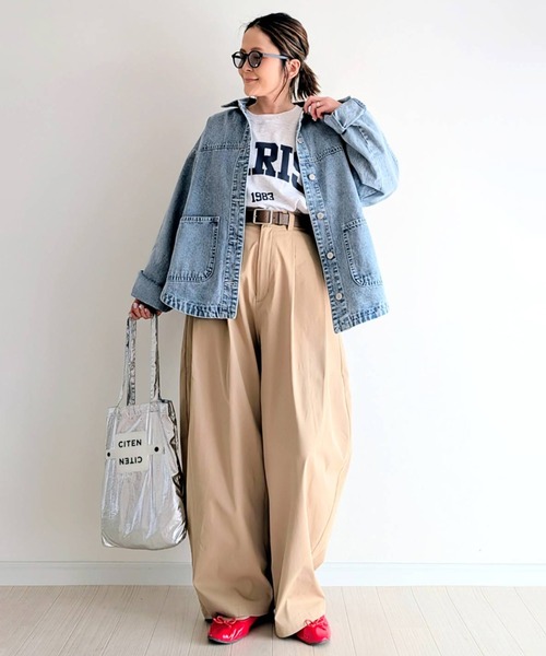 notch.(ノッチ)の「【sweet web掲載】デニムシャツジャケット(デニムジャケット・レディース・ブルー/ライトブルー/ブラック・M)」の7枚目の写真