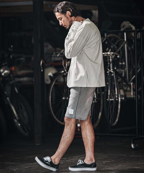 wjk reluxe（ダブルジェーケーリラックス）の「mlt5080-drop shoulder long sleeve cut sew ロンT（Tシャツ/カットソー・メンズ・ホワイト/ブラック/霜降りグレー・S/M/L/XL）」の7枚目の写真