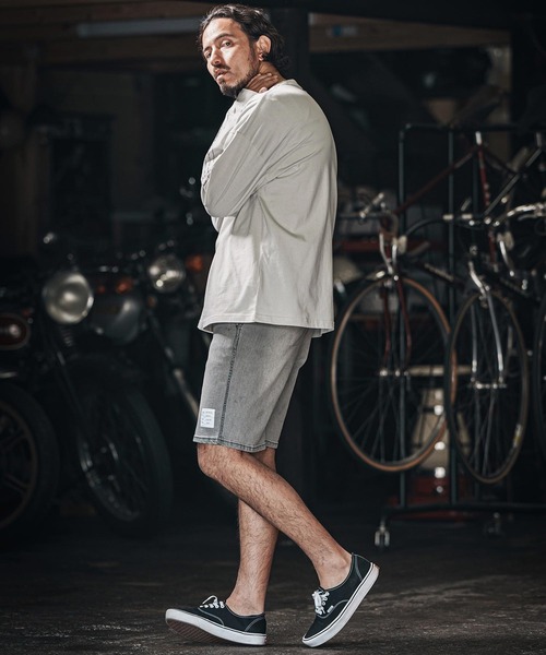 wjk reluxe（ダブルジェーケーリラックス）の「mlt5080-drop shoulder long sleeve cut sew ロンT（Tシャツ/カットソー・メンズ・ホワイト/ブラック/霜降りグレー・S/M/L/XL）」の8枚目の写真