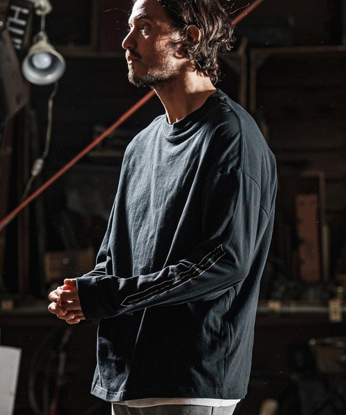 wjk reluxe（ダブルジェーケーリラックス）の「mlt5080-drop shoulder long sleeve cut sew ロンT（Tシャツ/カットソー・メンズ・ホワイト/ブラック/霜降りグレー・S/M/L/XL）」の9枚目の写真