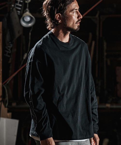 wjk reluxe（ダブルジェーケーリラックス）の「mlt5080-drop shoulder long sleeve cut sew ロンT（Tシャツ/カットソー・メンズ・ホワイト/ブラック/霜降りグレー・S/M/L/XL）」の11枚目の写真