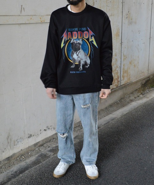 MODISH GAZE(モディシュガゼ)の「【MODISH GAZE】MAD DOG裏毛スウェット (CP)(スウェット・メンズ・アッシュグレー/チャコール/ブラック・L/M)」の21枚目の写真