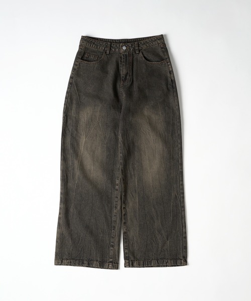 kutir（クティール）の「VINTAGE LIKE STRAIGHT WIDE DENIM PANTS/ヴィンテージライクストレートワイドデニムパンツ（デニムパンツ・メンズ・ブラック/インディゴブルー・SMALL/MEDIUM/LARGE）」の3枚目の写真