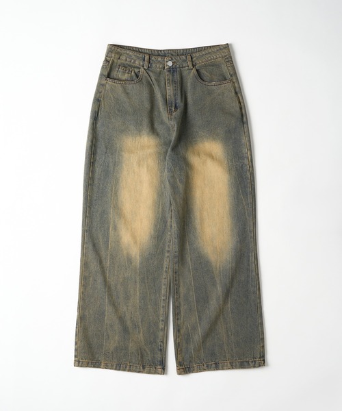 kutir（クティール）の「VINTAGE LIKE STRAIGHT WIDE DENIM PANTS/ヴィンテージライクストレートワイドデニムパンツ（デニムパンツ・メンズ・ブラック/インディゴブルー・SMALL/MEDIUM/LARGE）」の4枚目の写真