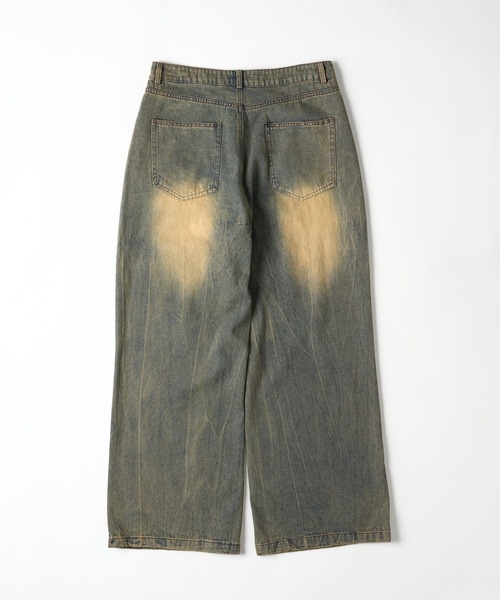 セール】VINTAGE LIKE STRAIGHT WIDE DENIM PANTS/ヴィンテージライク 