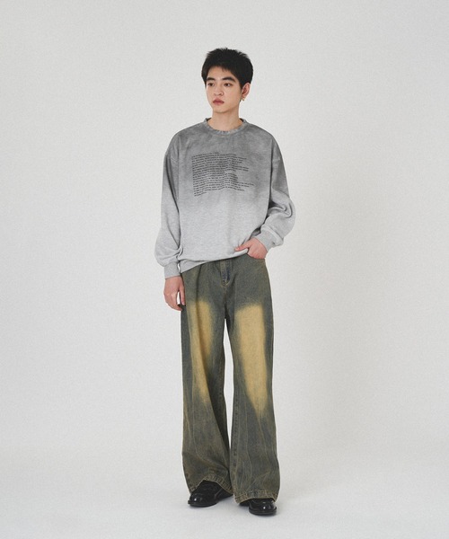 kutir（クティール）の「VINTAGE LIKE STRAIGHT WIDE DENIM PANTS/ヴィンテージライクストレートワイドデニムパンツ（デニムパンツ・メンズ・ブラック/インディゴブルー・SMALL/MEDIUM/LARGE）」の21枚目の写真