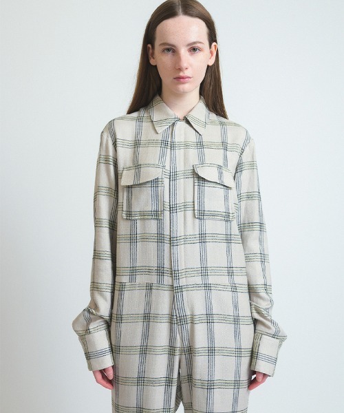 soduk(スドーク)の「curve pockets jumpsuit(つなぎ/オールインワン・レディース・チェック・SMALL/MEDIUM)」の4枚目の写真