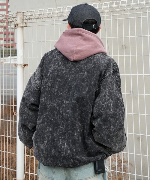 Perushu(ペルーシュ)の「vintage like docking design foodie ビンテージライクドッキングデザインフーディ(パーカー・メンズ・グレイッシュベージュ/チャコールグレー/ボルドー・MEDIUM/LARGE)」の11枚目の写真