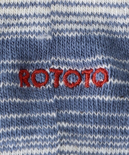 ROTOTO(ロトト)の「<ROTOTO> HORIZONTAL STRIPE CREW SOCKS/ストライプ クルーソックス(ソックス/靴下・メンズ・シャーベット/ライトブルー/ライトグレー・FREE)」の5枚目の写真
