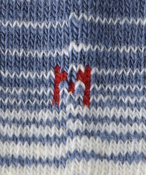 ROTOTO(ロトト)の「<ROTOTO> HORIZONTAL STRIPE CREW SOCKS/ストライプ クルーソックス(ソックス/靴下・メンズ・シャーベット/ライトブルー/ライトグレー・FREE)」の6枚目の写真