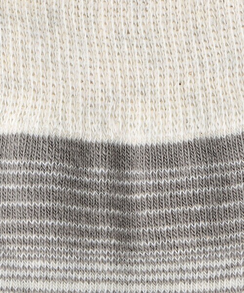 ROTOTO(ロトト)の「<ROTOTO> HORIZONTAL STRIPE CREW SOCKS/ストライプ クルーソックス(ソックス/靴下・メンズ・シャーベット/ライトブルー/ライトグレー・FREE)」の7枚目の写真