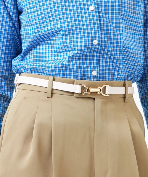 MACKINTOSH PHILOSOPHY(マッキントッシュ フィロソフィー)の「ビットバックルスライドベルト(ベルト・レディース・オフホワイト/ブラック・FREE)」の7枚目の写真