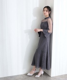 レース シースルー 結婚式 二次会 パーティー ドレス 袖あり と ロング ベルスリーブ シアーセレモニー フォーマル オケージョンドレス 同窓会 成人式 ディナーミディアム お呼ばれ 謝恩会 20代 30代