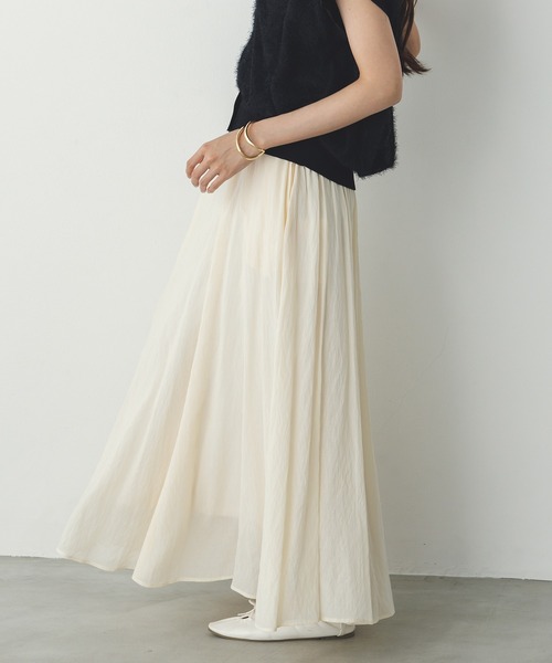hunch（ハンチ）の「シアー マキシフレアスカート（スカート・レディース・アイボリー/ライトブルー/オレンジ/イエロー・FREE）」の12枚目の写真