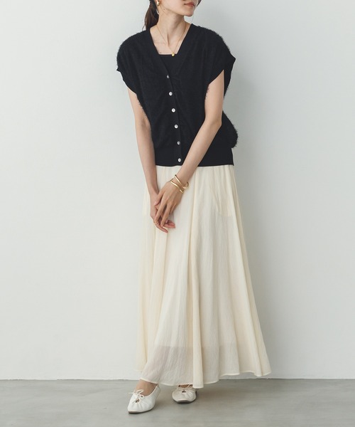 hunch（ハンチ）の「シアー マキシフレアスカート（スカート・レディース・アイボリー/ライトブルー/オレンジ/イエロー・FREE）」の18枚目の写真