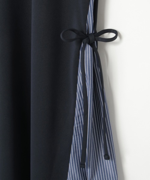 ikka（イッカ）の「【親子コーデ】異素材切り替えサイドリボンワンピース（ワンピース・レディース・ネイビー/ベージュ・M/L/S）」の20枚目の写真