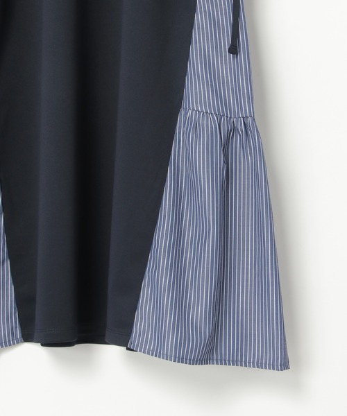 ikka（イッカ）の「【親子コーデ】異素材切り替えサイドリボンワンピース（ワンピース・レディース・ネイビー/ベージュ・M/L/S）」の21枚目の写真