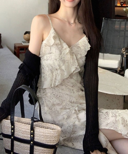 sevens(セブンズ)の「【sevens】CD Vネックレースアップカーディガン(カーディガン/ボレロ・レディース・ブラック/サックスブルー/ホワイト・FREE)」の5枚目の写真