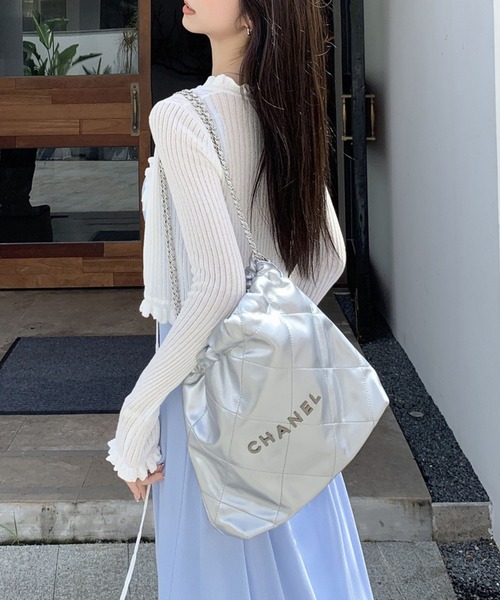 sevens(セブンズ)の「【sevens】CD Vネックレースアップカーディガン(カーディガン/ボレロ・レディース・ブラック/サックスブルー/ホワイト・FREE)」の8枚目の写真