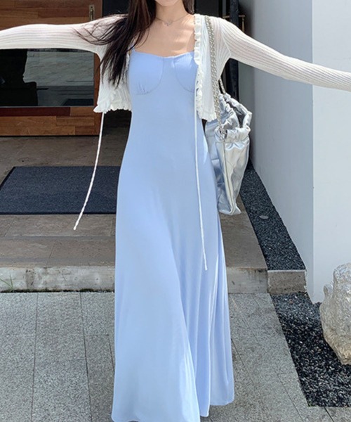 sevens(セブンズ)の「【sevens】CD Vネックレースアップカーディガン(カーディガン/ボレロ・レディース・ブラック/サックスブルー/ホワイト・FREE)」の9枚目の写真