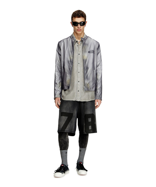 DIESEL 羊革 ブラック 長袖シャツ ディーゼル(DIESEL) 長袖シャツ メンズシャツ・ワイシャツ