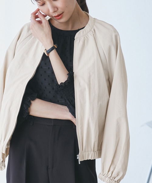 美品 Perle Peche ナイロンヴィンテージフードブルゾン ブラック 楽天市場】PICCIN PERLA 袖パールペプラムジップデニムブルゾン