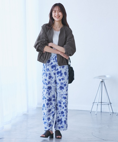 ROPE' PICNIC(ロペピクニック)の「【撥水加工・花粉ガード】リサイクルナイロンブルゾン(ブルゾン・レディース・チャコールグレー/ベージュ/ホワイト系その他・38)」の5枚目の写真