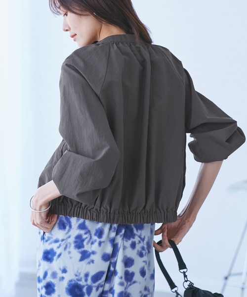 ROPE' PICNIC(ロペピクニック)の「【撥水加工・花粉ガード】リサイクルナイロンブルゾン(ブルゾン・レディース・チャコールグレー/ベージュ/ホワイト系その他・38)」の9枚目の写真