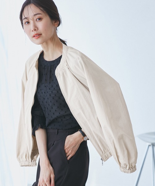 ROPE' PICNIC(ロペピクニック)の「【撥水加工・花粉ガード】リサイクルナイロンブルゾン(ブルゾン・レディース・チャコールグレー/ベージュ/ホワイト系その他・38)」の17枚目の写真