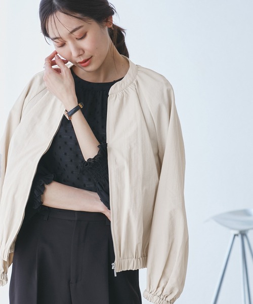 ROPE' PICNIC(ロペピクニック)の「【撥水加工・花粉ガード】リサイクルナイロンブルゾン(ブルゾン・レディース・チャコールグレー/ベージュ/ホワイト系その他・38)」の18枚目の写真