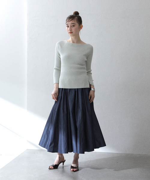 La TOTALITE(ラトータリテ)の「【洗える】オフネックリブプルオーバー(ニット/セーター・レディース・スカイブルー/ライトイエロー/ホワイト/ネイビー・FREE)」の22枚目の写真