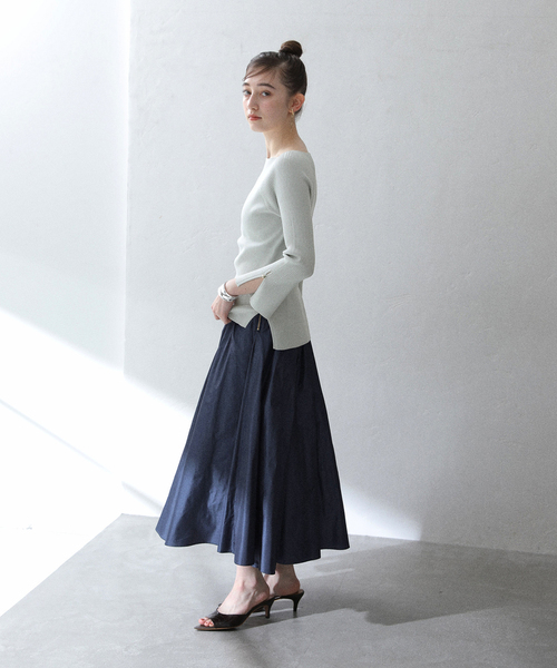 La TOTALITE(ラトータリテ)の「【洗える】オフネックリブプルオーバー(ニット/セーター・レディース・スカイブルー/ライトイエロー/ホワイト/ネイビー・FREE)」の21枚目の写真