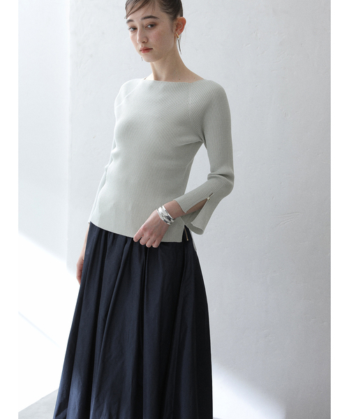 La TOTALITE(ラトータリテ)の「【洗える】オフネックリブプルオーバー(ニット/セーター・レディース・スカイブルー/ライトイエロー/ホワイト/ネイビー・FREE)」の18枚目の写真