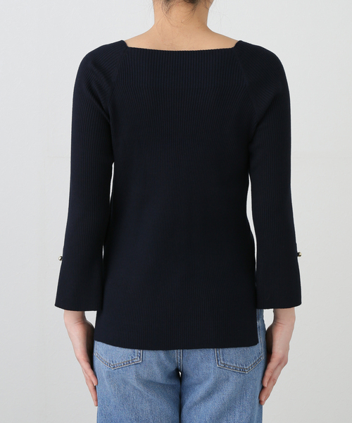 La TOTALITE(ラトータリテ)の「【洗える】オフネックリブプルオーバー(ニット/セーター・レディース・スカイブルー/ライトイエロー/ホワイト/ネイビー・FREE)」の10枚目の写真