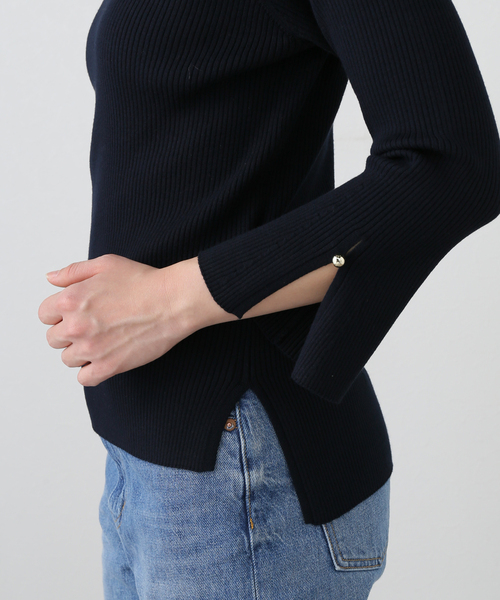 La TOTALITE(ラトータリテ)の「【洗える】オフネックリブプルオーバー(ニット/セーター・レディース・スカイブルー/ライトイエロー/ホワイト/ネイビー・FREE)」の7枚目の写真