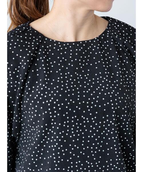 Lugnoncure（ルノンキュール）の「無地/柄アソート袖口シャーリングブラウス（シャツ/ブラウス・レディース・キナリ/イエロー/ネイビー/オフホワイト/ブラック・F）」の12枚目の写真