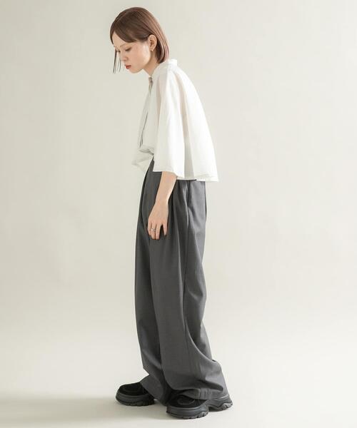 KBF（ケイビーエフ）の「ストライプマントシャツ（シャツ/ブラウス・レディース・ブルー/チャコールグレー/アイボリー・ONE）」の10枚目の写真