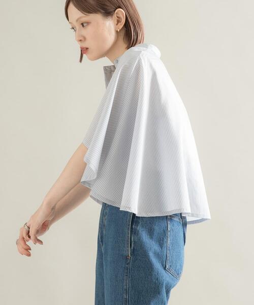 KBF（ケイビーエフ）の「ストライプマントシャツ（シャツ/ブラウス・レディース・ブルー/チャコールグレー/アイボリー・ONE）」の17枚目の写真