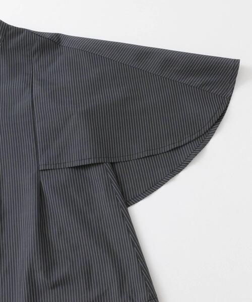 KBF（ケイビーエフ）の「ストライプマントシャツ（シャツ/ブラウス・レディース・ブルー/チャコールグレー/アイボリー・ONE）」の6枚目の写真