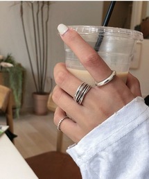 3点セット サイズ調整可なデザインリングセット