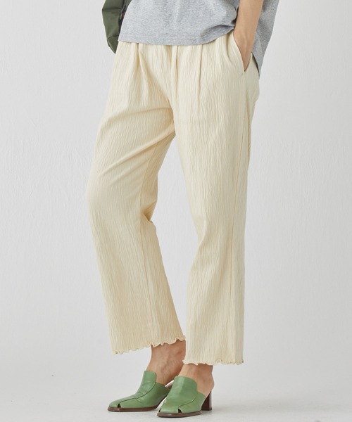 KRIFF MAYER Lady's Collection（クリフメイヤーレディースコレクション）の「【綿100%】楊柳イージーパンツ（その他パンツ・レディース・イエロー/カラフル/ブラック/ナチュラル/グレー/ブルー・LARGE/MEDIUM）」の4枚目の写真