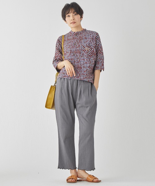 KRIFF MAYER Lady's Collection（クリフメイヤーレディースコレクション）の「【綿100%】楊柳イージーパンツ（その他パンツ・レディース・イエロー/カラフル/ブラック/ナチュラル/グレー/ブルー・LARGE/MEDIUM）」の13枚目の写真