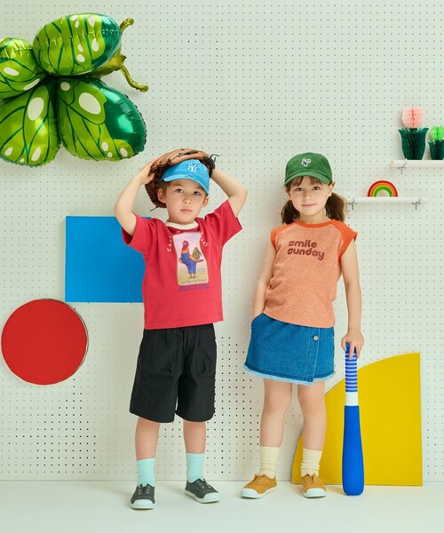 B:MING by BEAMS（ビーミングバイビームス）の「ラグランノースリーブ 2025SS（100～140cm）（Tシャツ/カットソー・キッズ・ブルー/オレンジ・100/120/130/140/110）」の12枚目の写真