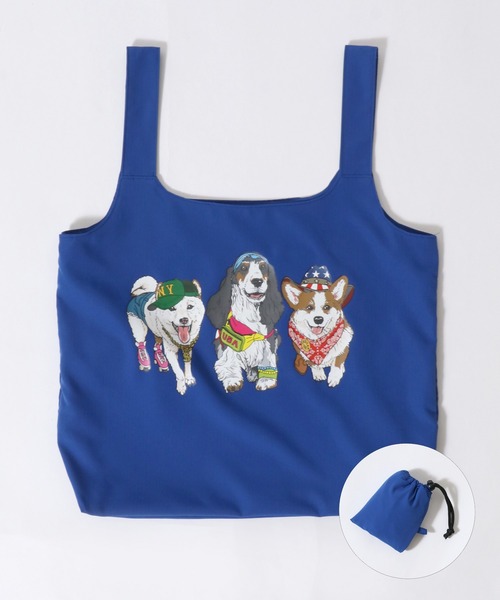 SITRY(シトリー)の「Animal Front & Back Print Eco Bag/猫&犬 アニマル エコバッグ ポケッタブルバッグ ショッピングバッグ(エコバッグ/サブバッグ・レディース・ブルー/グレー系その他/レッド系その他/ライトグレー/レッド/グレー系その他2/チャコール/ブルー系その他・FREE)」の6枚目の写真