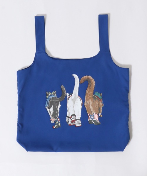 SITRY(シトリー)の「Animal Front & Back Print Eco Bag/猫&犬 アニマル エコバッグ ポケッタブルバッグ ショッピングバッグ(エコバッグ/サブバッグ・レディース・ブルー/グレー系その他/レッド系その他/ライトグレー/レッド/グレー系その他2/チャコール/ブルー系その他・FREE)」の16枚目の写真