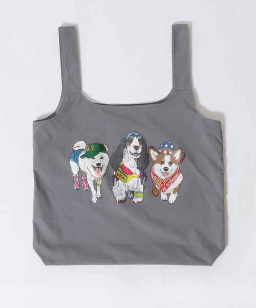 SITRY(シトリー)の「Animal Front & Back Print Eco Bag/猫&犬 アニマル エコバッグ ポケッタブルバッグ ショッピングバッグ(エコバッグ/サブバッグ・レディース・ブルー/グレー系その他/レッド系その他/ライトグレー/レッド/グレー系その他2/チャコール/ブルー系その他・FREE)」の21枚目の写真