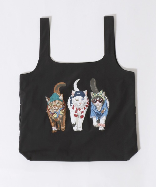 SITRY(シトリー)の「Animal Front & Back Print Eco Bag/猫&犬 アニマル エコバッグ ポケッタブルバッグ ショッピングバッグ(エコバッグ/サブバッグ・レディース・ブルー/グレー系その他/レッド系その他/ライトグレー/レッド/グレー系その他2/チャコール/ブルー系その他・FREE)」の13枚目の写真