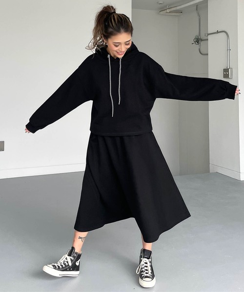セール】フレアスカートスウェットパーカーセットアップ（セットアップ