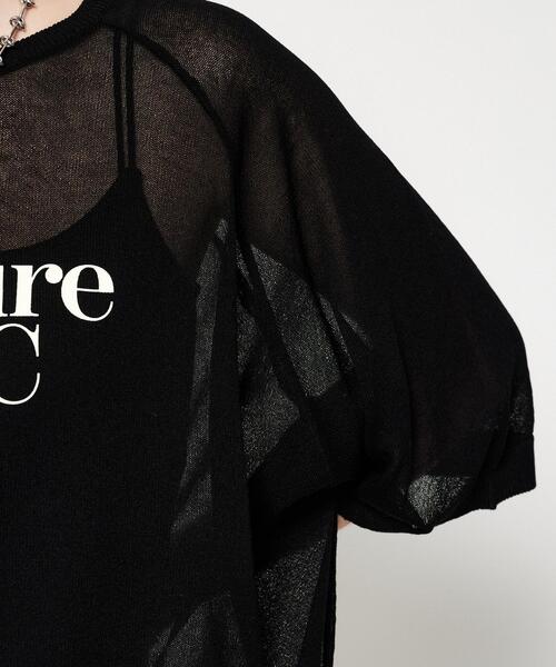 cloenc（クロエンス）の「【手洗い可】シアーロゴニットプルオーバー（ニット/セーター・レディース・ブラック/ピンク/ホワイト・02）」の17枚目の写真